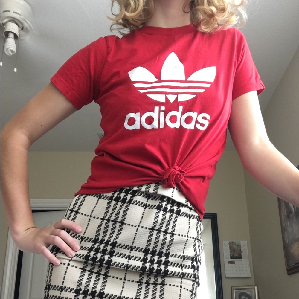 RED ADIDAS top